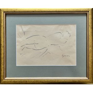 Tymon Niesiołowski (1882-1965), Lying nude sketch