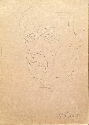 Henryk Stażewski (1894-1988), Portret mężczyzny szkic