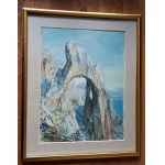 FELIKS MICHAŁ WYGRZYWALSKI, CAPRI 1925, WATERCOLOR, PAPER PASTED ON CARDBOARD