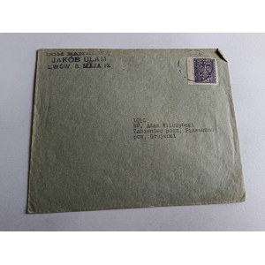 ENVELOPE STAMP LIONS YAKÓB ULAM HOUSE OF BANKS, FROGS PIASECZNO