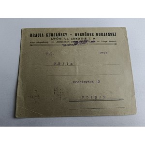 ENVELOPE STAMP STAMP LVIV POZNAŃ KURIAN BROTHERS
