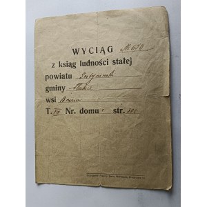 VÝPIS ZO STÁLEHO REGISTRA OBYVATEĽOV OBCE BRZEZIA SŁUBICE GOSTYNIN 1923 R PEČIATKA