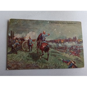 PITTURA SOLDATI ESERCITO BATTAGLIA GUERRA REIMS 1914