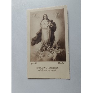 IMMAGINE MURILLO MADRE DI DIO REGINA DEGLI ANGELI CRACOVIA 1949 KS TRUSZKOWSKI