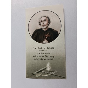 OBRAZEK ŚW ANDRZEJ BOBOLA PIECZĄTKA PAMIĄTKA KOLĘDY