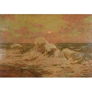 Iwan TRUSZ (1869-1940), Wzburzone morze o zachodzie słońca