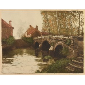 Henri JOURDAIN (1864-1931), Motyw miejski z rzeką i mostkiem