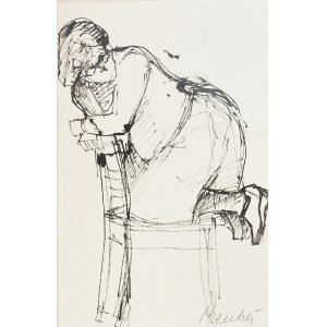 Zygmunt MENKES (1896-1986), Postać klęcząca na krześle - szkic