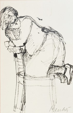 Zygmunt MENKES (1896-1986), Postać klęcząca na krześle - szkic