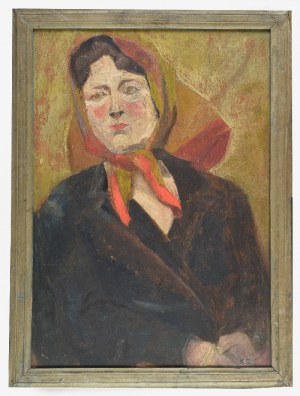 Kazimierz ZIELENIEWSKI (1888-1931), Kobieta w chuście - Żona artysty (?)