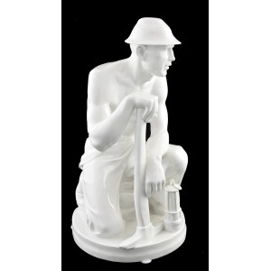 Paul BERGER (1889-1949) - model, Manufaktura Porcelany w Miśni, Przyklękający górnik, z kilofem i lampką