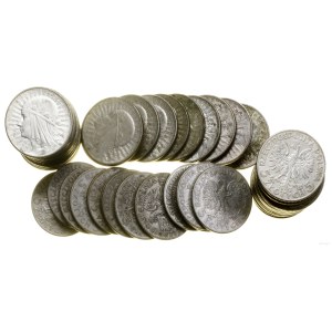 Pologne, lot de 50 x 5 or, différents millésimes, Angleterre et Varsovie