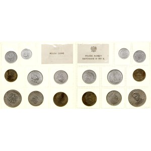 Poland, set of Polish coins issued in 1977, Warsaw