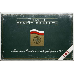 Polska, zestaw rocznikowy monet obiegowych - prooflike, 1982, Warszawa