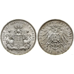 Germania, 3 marchi, 1911 J, Amburgo