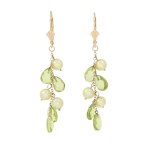 Earrings with pearls and olivines, Mexico?, 20th century