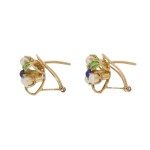 Earrings in the form of flowers, mid-20th century