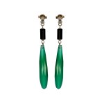 Long earrings with chalcedony, contemporary