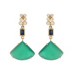 Earrings with fan motif, 21st century