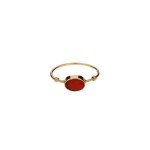 Ring with coral so-called pinky ring, Italy, Arezzo, 20th century
