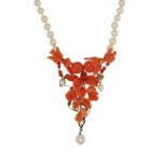 Pearl necklace with coral, Naples, 19th century