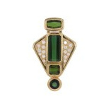 Pendant with tourmaline and diamonds, Western Europe, 20th century