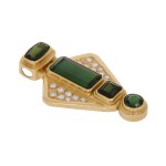 Pendant with tourmaline and diamonds, Western Europe, 20th century