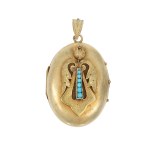 Medallion with turquoise, Austria, late 19th century