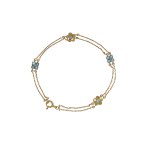 Bracelet with blue flower motif, contemporary