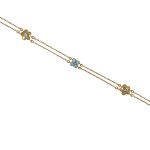 Bracelet with blue flower motif, contemporary