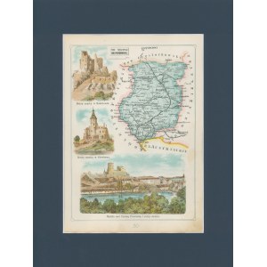 Gubernia Piotrkowska Powiat Będziński Józef Michał Bazewicz [mapa Królestwo Polskie 1907]
