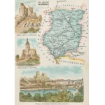 Gubernia Piotrkowska Powiat Będziński Józef Michał Bazewicz [mapa Królestwo Polskie 1907]