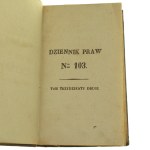 Journal of laws [of the Kingdom of Poland] vol. XXXII no.103-104 [1843].