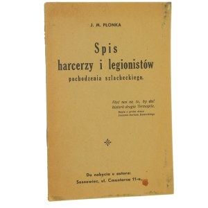 Census of scouts and legionaries of noble descent by J. M. Płonka [AUTOGRAPH / 1939].