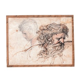 Luigi Sabatelli (attribuito a) ( 1772 - 1850 ), Study for two male heads