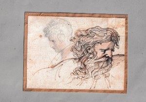 Luigi Sabatelli (attribuito a) ( 1772 - 1850 ), Study for two male heads