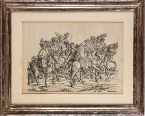 Hans Burgkmair il Vecchio ( 1473 - 1531 ), Knights with feathered hats