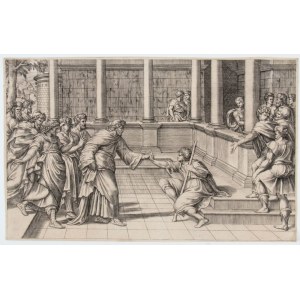 Marcantonio Raimondi (scuola di) ( c. 1480 - 1534 ), The Healing of the Blind Man