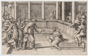 Marcantonio Raimondi (scuola di) ( c. 1480 - 1534 ), The Healing of the Blind Man
