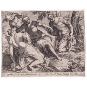 Agostino Carracci ( 1557 - 1602 ), Mercury and the Three Graces, after Jacopo Tintoretto, 1589