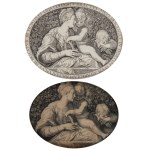Aegidius Sadeler II ( 1568 1629 ), Madonna and Child with the Infant Saint John, after Parmigianino