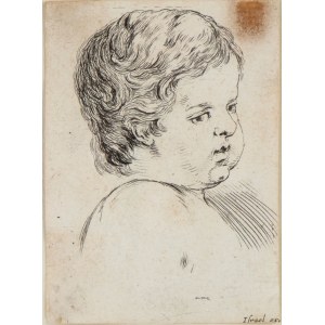 Stefano della Bella ( Firenze 1610 - 1664 ), Head of a child turned three-quarters