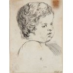 Stefano della Bella ( Firenze 1610 - 1664 ), Head of a child turned three-quarters