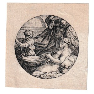 Jean Vauquer ( 1660 - 1690 fl. ), Project for a watch case: Joseph and Potiphar's wife
