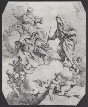 Luca Giordano ( Napoli 1634 - 1705 ), Christ, the Virgin and Saint Anne
