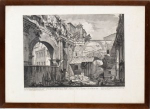 Giovanni Battista Piranesi ( Mogliano Veneto 1720 - Venezia 1778 ), Veduta interna dell'Atrio del Portico di Ottavia, 1823