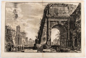 Giovanni Battista Piranesi ( Mogliano Veneto 1720 - Venezia 1778 ), Veduta dell'Arco di Tito, 1771