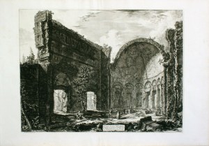 Giovanni Battista Piranesi ( Mogliano Veneto 1720 - Venezia 1778 ), Avanzi di una Sala appartenente al Castro Pretorio nella Villa Adriana in Tivoli