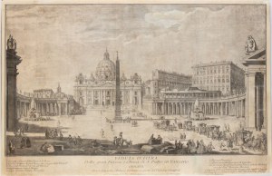 Francesco Polanzani ( 1700 - 1783 ), Veduta intera della Gran Piazza e Chiesa di S. Pietro in Vaticano, after Francesco Panini