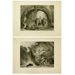 Claude Augustine Pierre Duflos ( 1700 - 1786 ), View of a waterfall on the banks of the Tiber near Rome | View of the remains of the bridge that led to the house of Maecenas in Tivoli